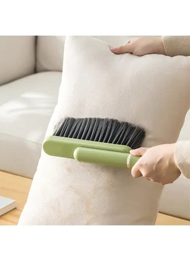Hand Broom Brush, Bristle Cleaning Brush for Sweeping Car Bed Couch Desk Sofa A5542 - Green