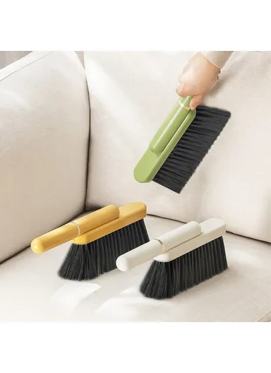 Hand Broom Brush, Bristle Cleaning Brush for Sweeping Car Bed Couch Desk Sofa A5542 - White