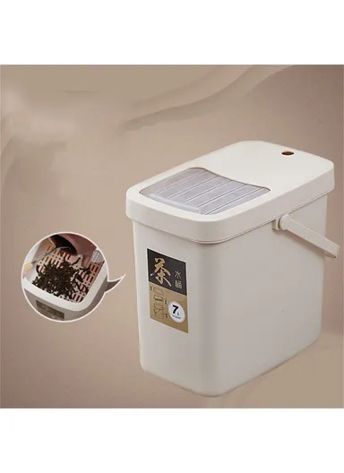 10L Tea Waste Bin, PP Filtration Bucket, Tea Leaves Sanitary Container with Lid &amp; Handle