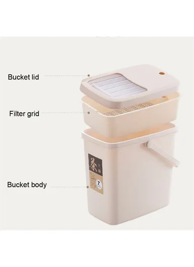 10L Tea Waste Bin, PP Filtration Bucket, Tea Leaves Sanitary Container with Lid &amp; Handle