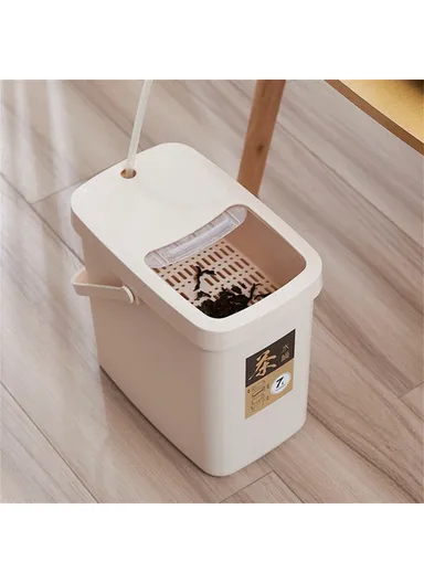10L Tea Waste Bin, PP Filtration Bucket, Tea Leaves Sanitary Container with Lid &amp; Handle