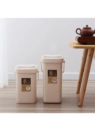 10L Tea Waste Bin, PP Filtration Bucket, Tea Leaves Sanitary Container with Lid &amp; Handle