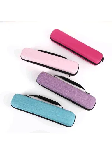 Hair Curler Hard Shell Storage Bag Multifunctional Waterproof Shockproof Straightener Organizer Case - Pink