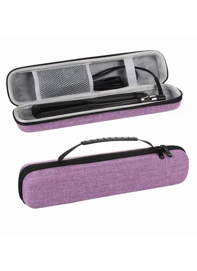 Hair Curler Hard Shell Storage Bag Multifunctional Waterproof Shockproof Straightener Organizer Case - Purple