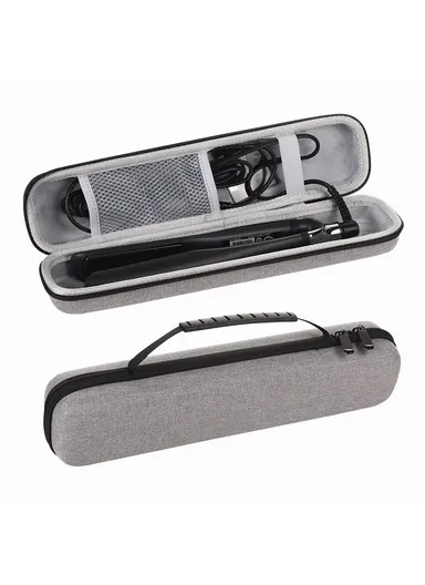 Hair Curler Hard Shell Storage Bag Multifunctional Waterproof Shockproof Straightener Organizer Case - Grey