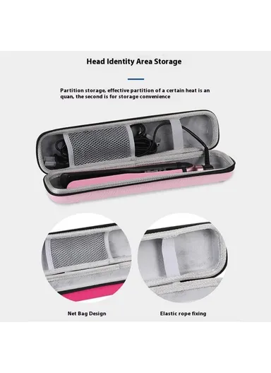 Hair Curler Hard Shell Storage Bag Multifunctional Waterproof Shockproof Straightener Organizer Case - Black