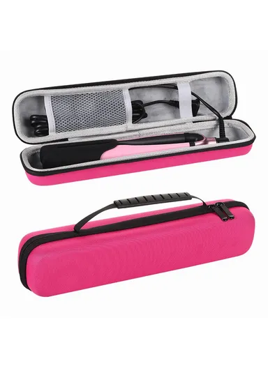 Hair Curler Hard Shell Storage Bag Multifunctional Waterproof Shockproof Straightener Organizer Case - Rose