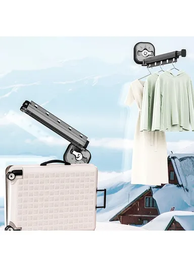 1 Section Retractable Folding Clothes Drying Rack Aluminum Alloy Balcony Window Space Saving Suction Cup Hanging Rack - Beige