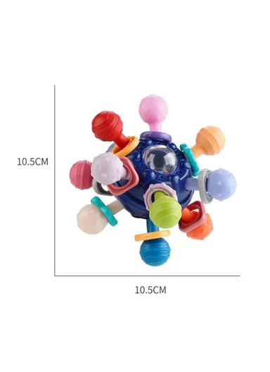 Baby Teething Toys Sensory Baby Chew Toys Teething Ball Teethers Toys Grasping Activities Baby Toys (No FDA, BPA-Free) - Navy Blue