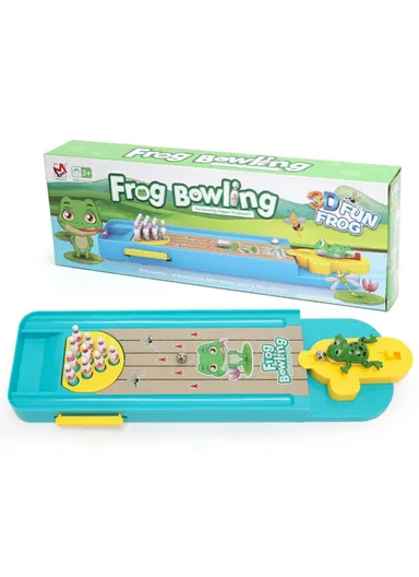 Tabletop Game Intelligence Toy Frog Bowling Set Pinball Shooting Game for Kids