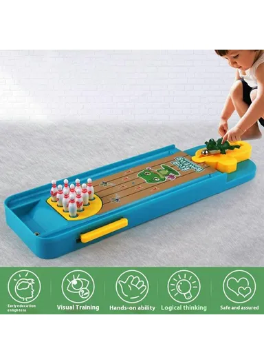 Tabletop Game Intelligence Toy Frog Bowling Set Pinball Shooting Game for Kids