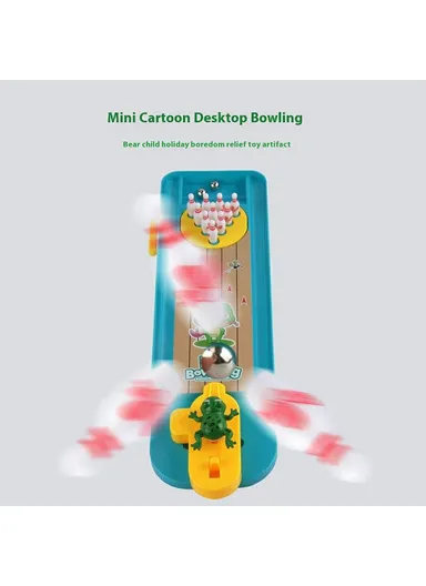 Tabletop Game Intelligence Toy Frog Bowling Set Pinball Shooting Game for Kids