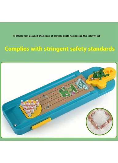 Tabletop Game Intelligence Toy Frog Bowling Set Pinball Shooting Game for Kids