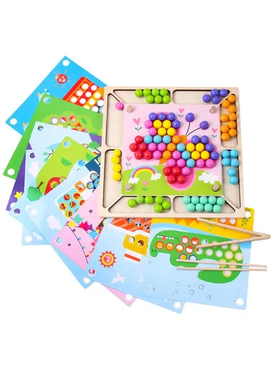 Chopsticks Clip Beads Educational Toy Hand Eye Coordination Concentration Training Toy