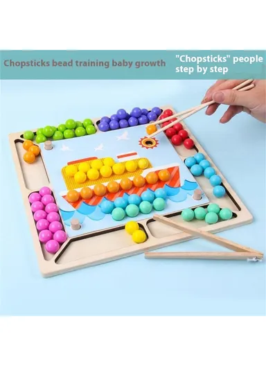 Chopsticks Clip Beads Educational Toy Hand Eye Coordination Concentration Training Toy