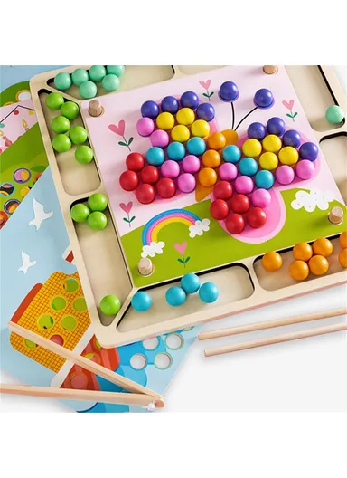 Chopsticks Clip Beads Educational Toy Hand Eye Coordination Concentration Training Toy