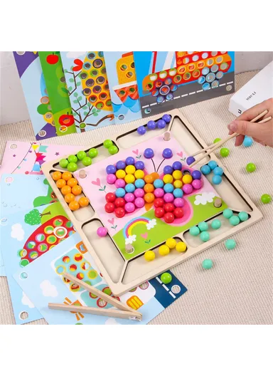 Chopsticks Clip Beads Educational Toy Hand Eye Coordination Concentration Training Toy