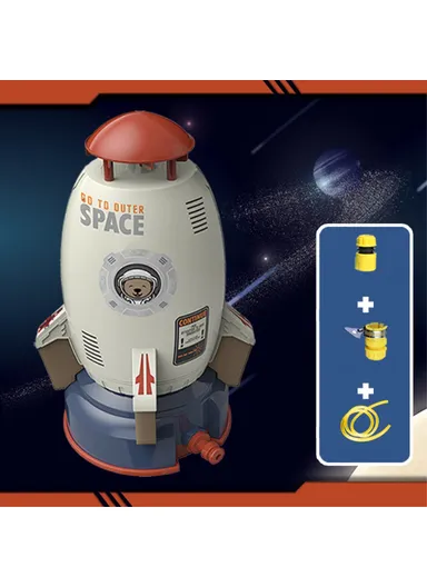 Water Rocket Launcher Sprinkler for Kids Toddler Outdoor Play Yard Sprinkler Splashing Fun Toy - White