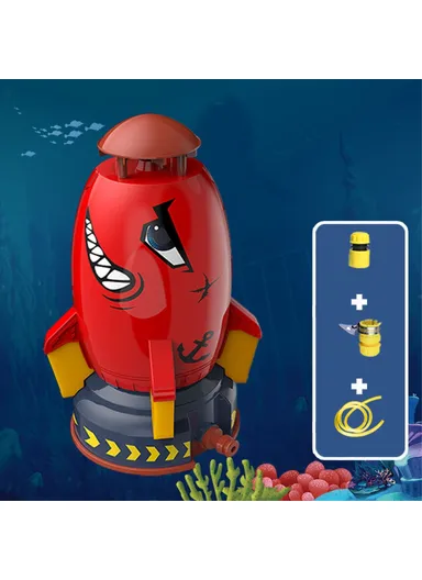 Water Rocket Launcher Sprinkler for Kids Toddler Outdoor Play Yard Sprinkler Splashing Fun Toy - Red