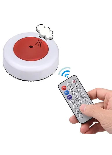 Wireless Remote Control Fart Machine Joke Prank Sound Generator Spoof Toy Gag Gift, Round Shape - White
