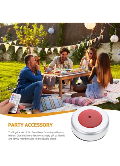 Wireless Remote Control Fart Machine Joke Prank Sound Generator Spoof Toy Gag Gift, Round Shape - White