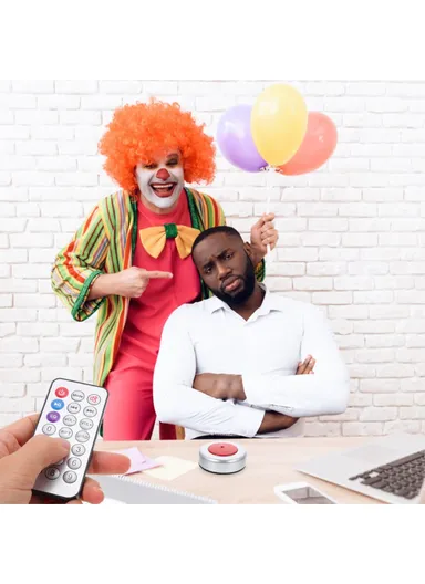 Wireless Remote Control Fart Machine Joke Prank Sound Generator Spoof Toy Gag Gift, Round Shape - White