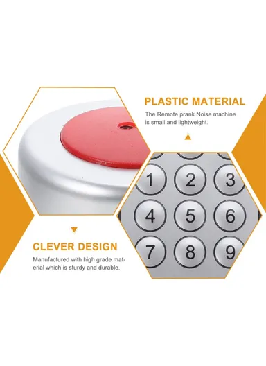 Wireless Remote Control Fart Machine Joke Prank Sound Generator Spoof Toy Gag Gift, Round Shape - White