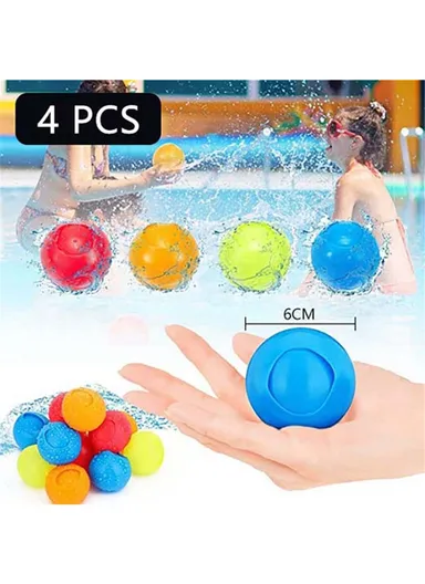 4Pcs Reusable Water Bombs Quick Fill Water Balloons Splash Soaker Water Fight Toy for Pool Party