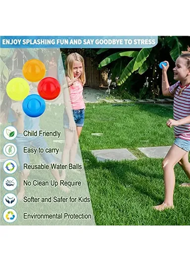 4Pcs Reusable Water Bombs Quick Fill Water Balloons Splash Soaker Water Fight Toy for Pool Party