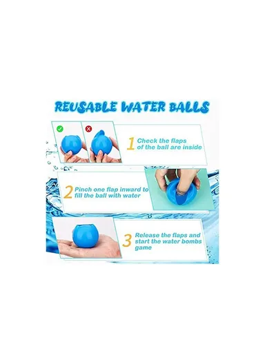 4Pcs Reusable Water Bombs Quick Fill Water Balloons Splash Soaker Water Fight Toy for Pool Party