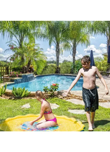 Outdoor Lawn Beach Mat Inflatable Water Spray Kids Sprinkler Play Pad 170cm - Dinosaur