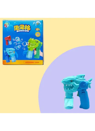 Shark Cartoon Electric Bubble Gun, Kids Toy Soap Bubbles Generator with Light - Blue