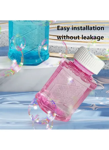 Shark Cartoon Electric Bubble Gun, Kids Toy Soap Bubbles Generator with Light - Red