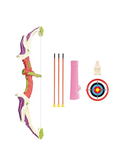 Bow and Arrow Toy LED Light Up Archery Toys with Suction Cups Arrows Outdoor Indoor Shooting Games Toys DF760DF759B - White / Purple
