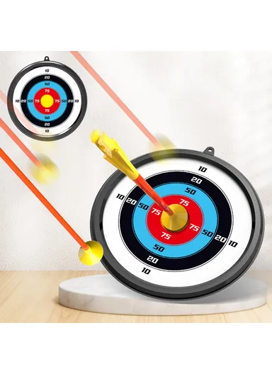 Bow and Arrow Toy LED Light Up Archery Toys with Suction Cups Arrows Outdoor Indoor Shooting Games Toys DF760DF759B - White / Purple