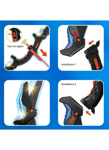 Bow and Arrow Toy LED Light Up Archery Toys with Suction Cups Arrows Outdoor Indoor Shooting Games Toys DF760DF759B - White / Purple