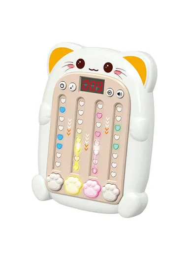 Rhythm Game Machine with Sound Light Electronic Music Fidget Toy for Boys Girls SJL3608 - White Cat