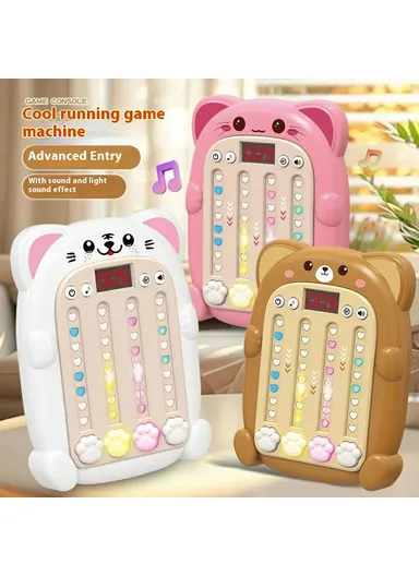 Rhythm Game Machine with Sound Light Electronic Music Fidget Toy for Boys Girls SJL3608 - White Cat