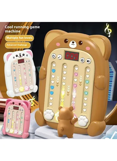 Rhythm Game Machine with Sound Light Electronic Music Fidget Toy for Boys Girls SJL3608 - Yellow Tiger