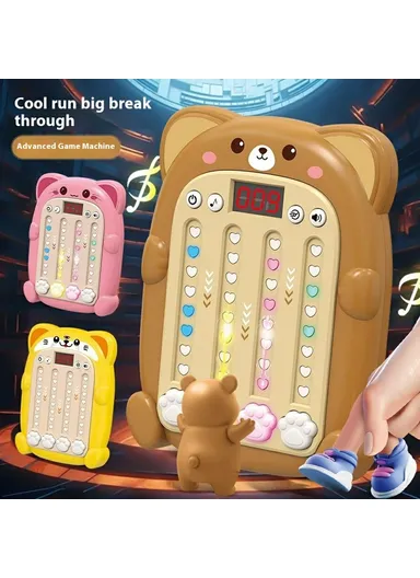 Rhythm Game Machine with Sound Light Electronic Music Fidget Toy for Boys Girls SJL3608 - Yellow Tiger