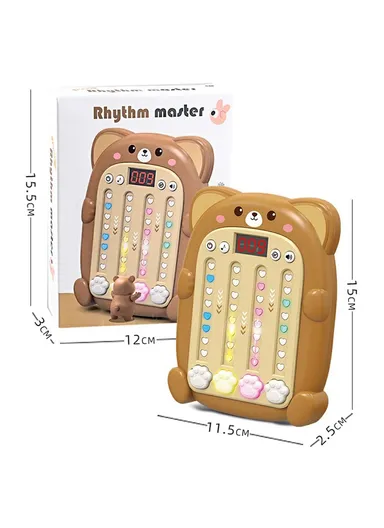 Rhythm Game Machine with Sound Light Electronic Music Fidget Toy for Boys Girls SJL3608 - Yellow Tiger