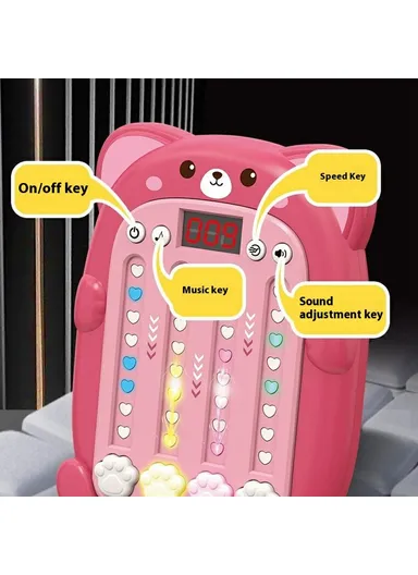 Rhythm Game Machine with Sound Light Electronic Music Fidget Toy for Boys Girls SJL3608 - White Tiger