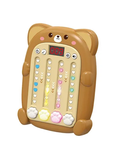 Rhythm Game Machine with Sound Light Electronic Music Fidget Toy for Boys Girls SJL3608 - Brown Bear