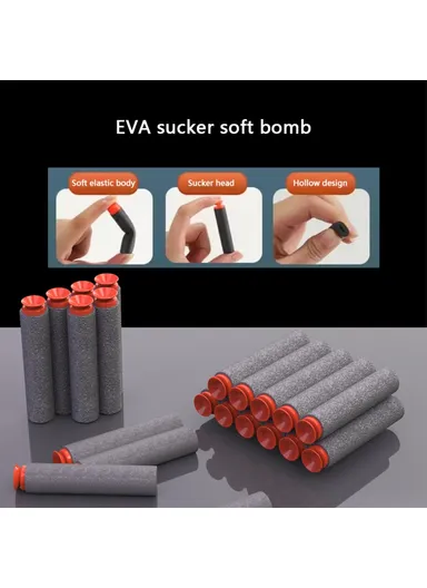 Double Launcher EVA Bullet Cartoon Dinosaur Shooting Gun Toy for Children 0206 - Orange