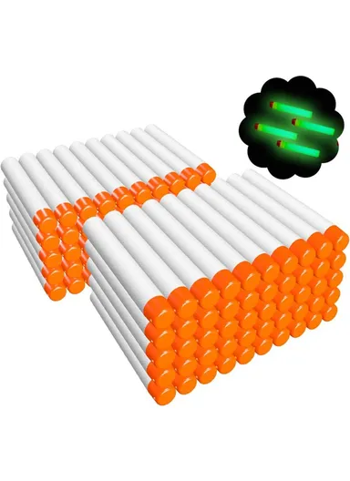 100Pcs 7.2x1.3cm Solid Core EVA Soft Bullets Fluorescent Kids Toy Refill EVA Bullet Blasters ZD-001 