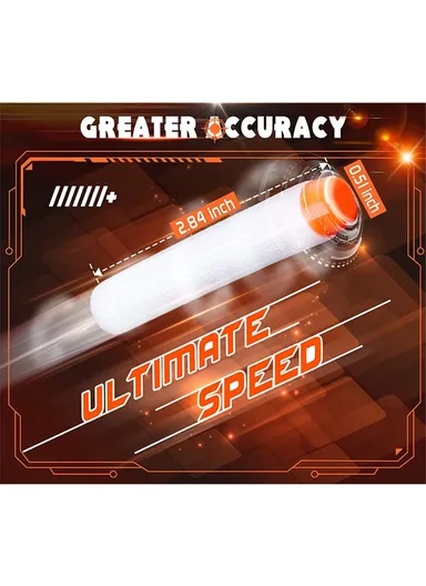 100Pcs 7.2x1.3cm Solid Core EVA Soft Bullets Fluorescent Kids Toy Refill EVA Bullet Blasters ZD-001 