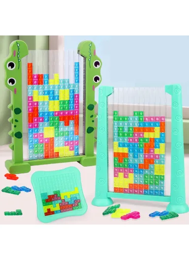 2-in-1 3D Block Puzzle Toy Logical Thinking Training Kids Educational Toy Parent-Child Desktop Game - HJ3803