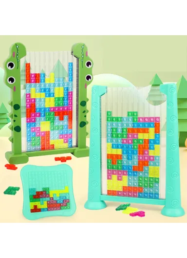 2-in-1 3D Block Puzzle Toy Logical Thinking Training Kids Educational Toy Parent-Child Desktop Game - HJ3803