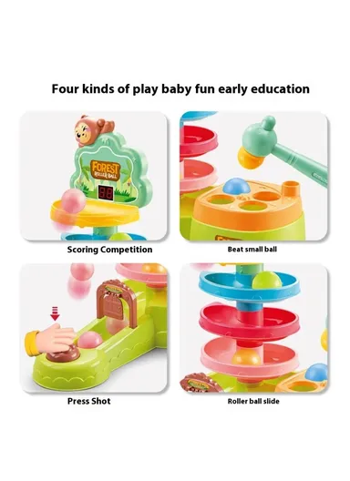 Children Scoring Hammer Ball Game Educational Whack-A-Mole Track Rolling Ball Tabletop Toy JSL711 