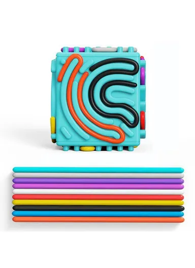 Educational 3D Multifaceted Sensory Cube Toy for Children Stress Relief Focus Training (CE / CPC / EN71 / ASTM Certified) - Blue